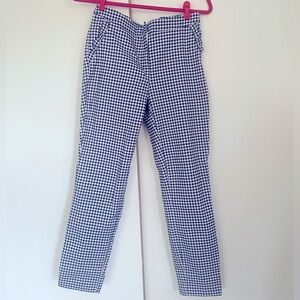 Cynthia Rowley Blue Gingham Ankle Pants size 8